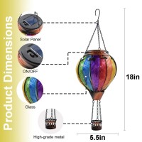 Teyigarden Solar Hot Air Balloon Lantern With Flame Colorful Solar Hot Air Balloon Flickering Flame Hanging Garden Light Waterp