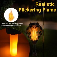 Teyigarden Hot Air Balloon Solar Lantern Glass Sunflower Solar Hot Air Balloon Lantern With Flickering Flame Lights Hanging Ou