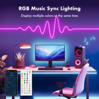 Mfww Neon Rope Lights, 32.8Ft Rgb Led Strip Lights App Control,Ir Remote,Music Syncing,Outdoor Ip67 Waterproof,Flexible Diy Design For Bedroom,Living,Gaming,Party Decoration