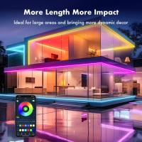 Mfww Neon Rope Lights, 32.8Ft Rgb Led Strip Lights App Control,Ir Remote,Music Syncing,Outdoor Ip67 Waterproof,Flexible Diy Design For Bedroom,Living,Gaming,Party Decoration