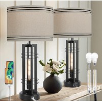 27In 2Light Table Lamps For Living Room Touch Control Farmhouse Table Lamps Set Of 2 Tall Table Lamps 3Way Dimmable Bedroom La