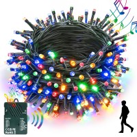 Joomer Motion Sensor Battery Operated Christmas Lights, 33Ft 100 Led String Lights With 8 Lighting Modes, 4 Cheerful Music For Indoor Home Party Christmas Decorations (Multicolor)