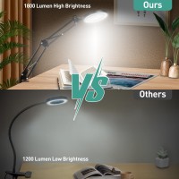 Kuvrs 10X Magnifying Glass With Light 1 800 Lumen 3 Color Stepless Dimming 42 Inch Real Glass Lens Led Lighted Magnifier Adj