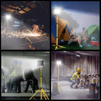 Jiubiaz Led Construction Spotlight With Tripod, 30 W 2550 Lm Led Spotlight 6000 K Cool White Construction Site Light With 1 M Cable, Height Adjustable 360 Degree Rotation, Ip66 Waterproof For Indoor And Outdoor Use (No Plug)