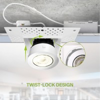 Asd Trimless 3 Inch Led Recessed Lighting 12W 120V Commercial Square Led Downlight Canless Dimmable Led Downlights For Ceiling