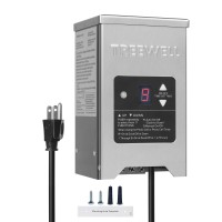 Treewell 200W Low Voltage Landscape Transformer Outdoor Landscape Lighting Transformer With Photocell Sensor Timer 120V Ac T