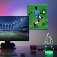 Daheyma Footballer Siuuuu Celebration 3D Lamp Illusion 16 Colors Touch And Remote Control Dimmable Night Light No7 Portuguese