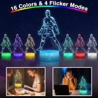 Daheyma Footballer Siuuuu Celebration 3D Lamp Illusion 16 Colors Touch And Remote Control Dimmable Night Light No7 Portuguese