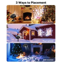 Christmas Snowflake Projector Lights Outdoor, Owl Shaped Led Snowfall Show Outdoor Waterproof Landscape, Decorative Lighting Projection Lamp For Xmas Holiday Wedding Indoor Garden Patio Party