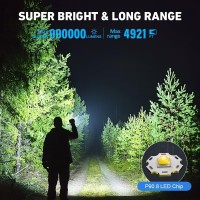 Bailinghai Flashlights High Lumens Rechargeable 990 000 Lumen Led Super Bright Flashlight With 7 Light Modes Ipx6 Waterproof