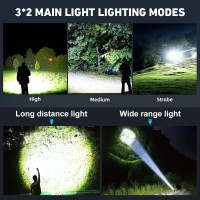 Bailinghai Flashlights High Lumens Rechargeable 990 000 Lumen Led Super Bright Flashlight With 7 Light Modes Ipx6 Waterproof