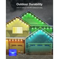 Permanent Outdoor Lights For House, 100Ft Smart Rgbic Outside Lights With 72 Scene Modes, Ip67 Waterproof Eaves Lights For Christmas All Holiday Decorations, Work With Alexa, Google Assistant