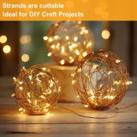 Ledikon 6 Pack Led Fairy Lights Battery Operated String Lights 33Ft 20 Ledsilver Wire Warm White Weddingparty Centerpiece