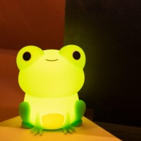 Cute Frog Night Night For Kids Color Changeable Soft Silicone Sleeping Night Lamp For Nursery Dimmable Timer Rechargeable Colo