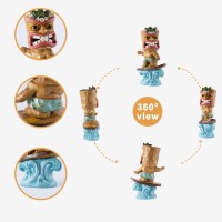 Yiosax Solar Tiki Statue Outdoor Decortiki Bar Decorgarden Tiki Surfing Statues Waterproof Decoration Figurine For Tiki Bar Pa