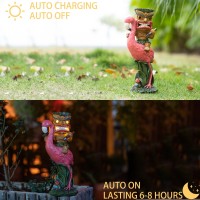 Yiosax Solar Tiki Statueoutdoor Statuestiki Bar Decor Solar Powered Garden Figurine Tiki Decoration For Bar Patio Balcony Ya