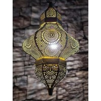 Shreeeradhecrafts Modern Turkish Vintage Handmade Antique Look Moroccan Golden Big Size Ceiling Lights Home Lantern Pendant Gifts Oriental Arabian Hanging Lamp