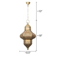 Shreeeradhecrafts Modern Turkish Vintage Handmade Antique Look Moroccan Golden Big Size Ceiling Lights Home Lantern Pendant Gifts Oriental Arabian Hanging Lamp