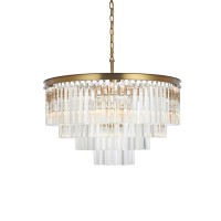 Sydney 32 Inch Round Crystal Chandelier In Satin Gold