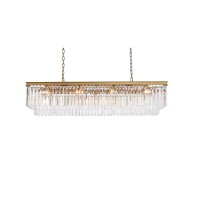 Sydney 60 Inch Rectangle Crystal Chandelier In Satin Gold