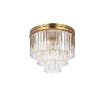 Sydney 20 Inch Round Crystal Flush Mount In Satin Gold