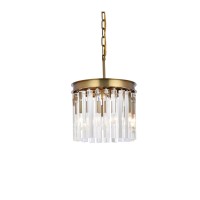 Sydney 12 Inch Round Crystal Pendant In Satin Gold