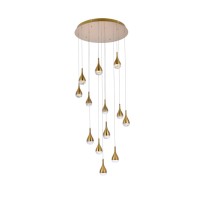 Amherst 30 Inch Led Chandelier In Satin Gold