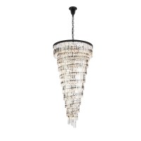 Sydney 36.5 Inch Spiral Crystal Chandelier In Matte Black