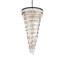 Sydney 36.5 Inch Spiral Crystal Chandelier In Matte Black