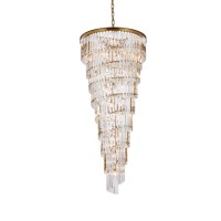 Sydney 30 Inch Spiral Crystal Chandelier In Satin Gold