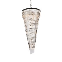 Sydney 30 Inch Spiral Crystal Chandelier In Matte Black