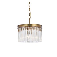 Sydney 16 Inch Round Crystal Pendant In Satin Gold