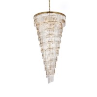 Sydney 36.5 Inch Spiral Crystal Chandelier In Satin Gold