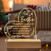 Petalsun Bestie Gifts For Women - Bestie Engraved Night Lamp, Best Friend Christmas Gifts For Women, Friendship Gifts For Women Friends, Best Friend Birthday Gifts