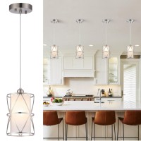 Zlierop Pendant Light With Frosted Glass Modern Pendant Lights Kitchen Island Brushed Nickel Pendant Light Fixtures Cylindric