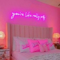 32X7 Inch Large Youre Like Really Pretty Neon Signs For Wall Decor Led Your Like Really Pretty Light Up Sign Wall Art With Rem