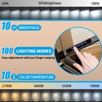 Space Saving Led Desk Lamps Touch Adjustment 10 Color Temperatures 10 Brightness Eyecaring Modes Swing Arm Desk Light With Cl