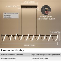 Modern Design Dimmable Desk Linear Pendant Light With Remote Control Dimmable 3 Color Mode Brightness Ceiling Lamp Antiflic