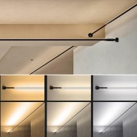 Liudefa Skyline Steel Strip Light Linear Wall Lamp Strip Family Decoration Steel Bar Villa Aisle Bar Diy Length Led Light Cutting Slim Sconce For Wall Ceiling Floor Lighting,4000K Black 236Inch