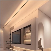 Liudefa Skyline Steel Strip Light Linear Wall Lamp Strip Family Decoration Steel Bar Villa Aisle Bar Diy Length Led Light Cutting Slim Sconce For Wall Ceiling Floor Lighting,4000K Black 236Inch