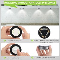 24 Pieces Led Puck Lights Wireless Under Cabinet Lighting 60 Lumens Portable Push Battery Operated Lights Mini Touch Closet Ligh