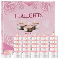 Unscented Tealight Candles Bulk 50 Pack Pink Tea Lights For Wedding Party Anniversary Valentine Decor Longlasting With 4 Hour