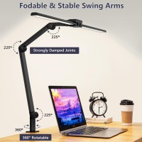 Kablerika Desk Lamp Double Head Desk Lamp With Clamp 24W Led Desk Lights For Home Office Ultra Bright Architect Table Lamp 4 Bri