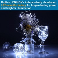 Ledikon 18 Pack Led Fairy Lights Battery Operated String Lights 33Ft 20 Ledsilver Wire Cool White Weddingparty Centerpiec