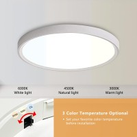 Offiy 4Pk 12 Inch Led Flush Mount Ceiling Light 24W 2520Lm 3000K4000K6000K Cct Selectable Super Slim Led Ceiling Light Clo