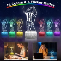 Daheyma Soccer Night Light For Kids 3D Optical Illusion Mood Light 16 Color S Led Dimmable With Remote Room Football Decor No