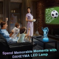 Daheyma Soccer Night Light For Kids 3D Optical Illusion Mood Light 16 Color S Led Dimmable With Remote Room Football Decor No