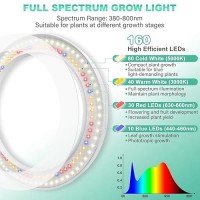 Lordem 10 Grow Light For Indoor Plants Full Spectrum Plant Lamp With160 Leds 4H8H12H Timer 10 Dimmable Levels 3 Spectrum