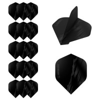 Ruthless Dart Flights | Premium 100 Micron Standard Number 2 Shape Rip Torn Design, Black, 5 Sets Of 3 Flights (5Xf4189)