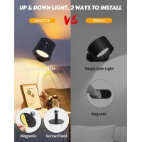 Kingtop Battery Operated Wall Sconce Wireless Magnetic Wall Lights With Remote 9 Colors Rgb Rechargeable Ambient Sconce 3 Col